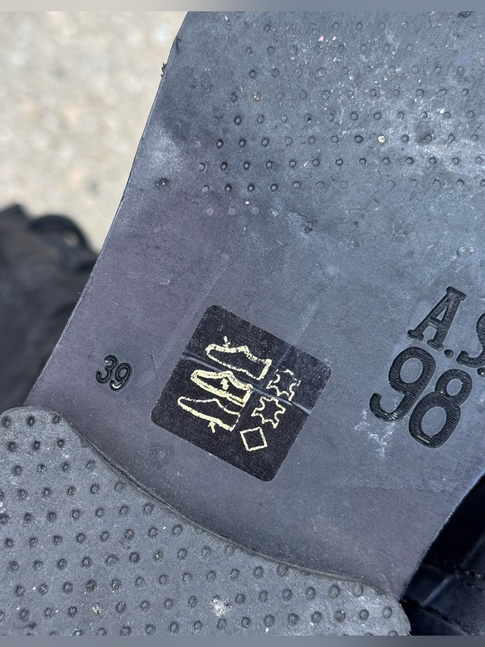 A.S. 98 Black Leather Laced Tall Bolts Women’s Size 39 US 8.5 - 9 Zip Up Pocket - Picture 11 of 13